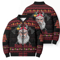Norway Christmas Bomber Puffer Jacket Valhalla La La Viking Santa - Wonder Print Shop