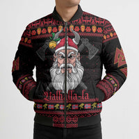 Norway Christmas Bomber Puffer Jacket Valhalla La La Viking Santa - Wonder Print Shop