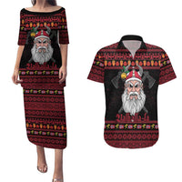 Norway Christmas Couples Matching Puletasi and Hawaiian Shirt Valhalla La La Viking Santa - Wonder Print Shop