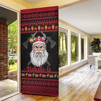 Norway Christmas Door Cover Valhalla La La Viking Santa - Wonder Print Shop