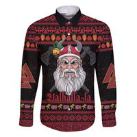 Norway Christmas Family Matching Long Sleeve Bodycon Dress and Hawaiian Shirt Valhalla La La Viking Santa - Wonder Print Shop