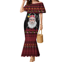 Norway Christmas Family Matching Mermaid Dress and Hawaiian Shirt Valhalla La La Viking Santa - Wonder Print Shop