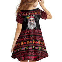 Norway Christmas Family Matching Off The Shoulder Long Sleeve Dress and Hawaiian Shirt Valhalla La La Viking Santa - Wonder Print Shop