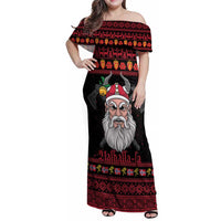 Norway Christmas Family Matching Off Shoulder Maxi Dress and Hawaiian Shirt Valhalla La La Viking Santa - Wonder Print Shop