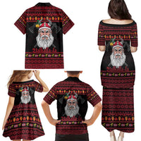 Norway Christmas Family Matching Puletasi and Hawaiian Shirt Valhalla La La Viking Santa - Wonder Print Shop