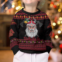 Norway Christmas Kid Ugly Christmas Sweater Valhalla La La Viking Santa - Wonder Print Shop