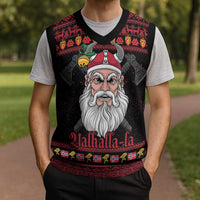 Norway Christmas Knitted V-Neck Vest Valhalla La La Viking Santa - Wonder Print Shop