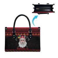 Norway Christmas Leather Bag Valhalla La La Viking Santa - Wonder Print Shop