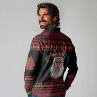 Norway Christmas Long Sleeve Polo Shirt Valhalla La La Viking Santa - Wonder Print Shop