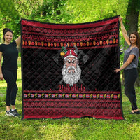 Norway Christmas Quilt Valhalla La La Viking Santa - Wonder Print Shop