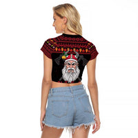 Norway Christmas Raglan Cropped T Shirt Valhalla La La Viking Santa - Wonder Print Shop