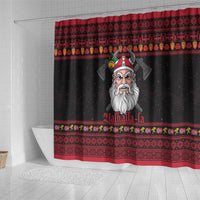 Norway Christmas Shower Curtain Valhalla La La Viking Santa - Wonder Print Shop