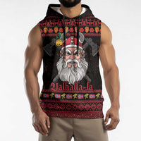 Norway Christmas Sleeveless Hoodie Valhalla La La Viking Santa - Wonder Print Shop