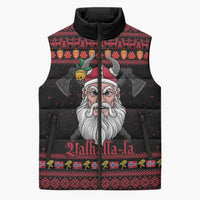 Norway Christmas Sleeveless Puffer Jacket Valhalla La La Viking Santa - Wonder Print Shop