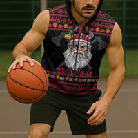 Norway Christmas Sleeveless Zip Hoodie Valhalla La La Viking Santa - Wonder Print Shop