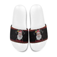Norway Christmas Slide Sandals Valhalla La La Viking Santa - Wonder Print Shop