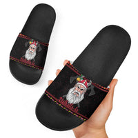 Norway Christmas Slide Sandals Valhalla La La Viking Santa - Wonder Print Shop