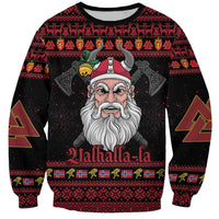 Norway Christmas Sweatshirt Valhalla La La Viking Santa - Wonder Print Shop