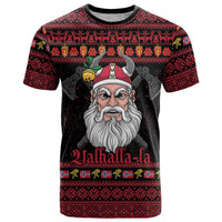 Norway Christmas T Shirt Valhalla La La Viking Santa - Wonder Print Shop