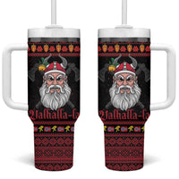 Norway Christmas Tumbler With Handle Valhalla La La Viking Santa - Wonder Print Shop