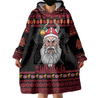 Norway Christmas Wearable Blanket Hoodie Valhalla La La Viking Santa - Wonder Print Shop