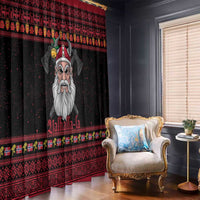 Norway Christmas Window Curtain Valhalla La La Viking Santa - Wonder Print Shop