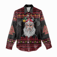 Norway Christmas Women Casual Shirt Valhalla La La Viking Santa - Wonder Print Shop