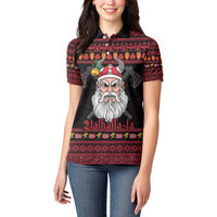 Norway Christmas Women Polo Shirt Valhalla La La Viking Santa - Wonder Print Shop