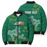 Ireland Cross Celtic Personalized Bomber Puffer Jacket Irish Pride Shamrock - Wonder Print Shop