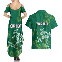 Ireland Cross Celtic Personalized Couples Matching Summer Maxi Dress and Hawaiian Shirt Irish Pride Shamrock - Wonder Print Shop