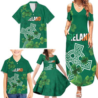 Ireland Cross Celtic Personalized Family Matching Summer Maxi Dress and Hawaiian Shirt Irish Pride Shamrock - Wonder Print Shop