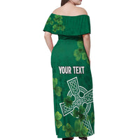 Ireland Cross Celtic Personalized Off Shoulder Maxi Dress Irish Pride Shamrock - Wonder Print Shop