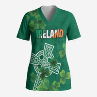 Ireland Cross Celtic Personalized Scrub Top Irish Pride Shamrock - Wonder Print Shop