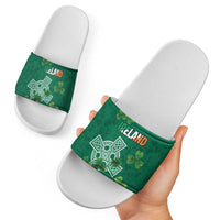 Ireland Cross Celtic Slide Sandals Irish Pride Shamrock - Wonder Print Shop