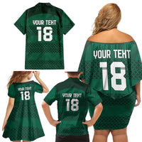 Custom Ireland Rugby Family Matching Off Shoulder Short Dress and Hawaiian Shirt Celtic Heritage - Wonder Print Shop