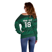 Custom Ireland Rugby Off Shoulder Sweater Celtic Heritage - Wonder Print Shop