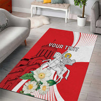 Personalized Georgia Independence Restoration Day Area Rug Dzala Ertobashia Rosa Laevigata