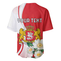 Personalized Georgia Independence Restoration Day Baseball Jersey Dzala Ertobashia Rosa Laevigata