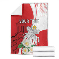 Personalized Georgia Independence Restoration Day Blanket Dzala Ertobashia Rosa Laevigata
