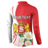 Personalized Georgia Independence Restoration Day Button Sweatshirt Dzala Ertobashia Rosa Laevigata