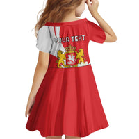 Personalized Georgia Independence Restoration Day Kid Short Sleeve Dress Dzala Ertobashia Rosa Laevigata