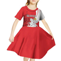 Personalized Georgia Independence Restoration Day Kid Short Sleeve Dress Dzala Ertobashia Rosa Laevigata