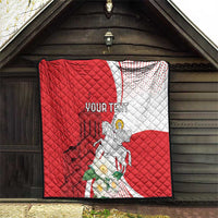 Personalized Georgia Independence Restoration Day Quilt Dzala Ertobashia Rosa Laevigata