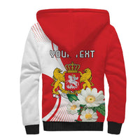 Personalized Georgia Independence Restoration Day Sherpa Hoodie Dzala Ertobashia Rosa Laevigata