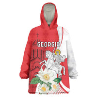 Personalized Georgia Independence Restoration Day Wearable Blanket Hoodie Dzala Ertobashia Rosa Laevigata