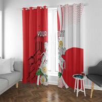 Personalized Georgia Independence Restoration Day Window Curtain Dzala Ertobashia Rosa Laevigata