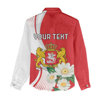 Personalized Georgia Independence Restoration Day Women Casual Shirt Dzala Ertobashia Rosa Laevigata