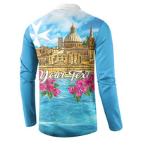 Personalized Malta Button Sweatshirt Valletta Capital Maltese Cross