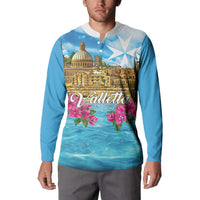 Personalized Malta Button Sweatshirt Valletta Capital Maltese Cross