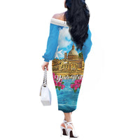 Personalized Malta Off The Shoulder Long Sleeve Dress Valletta Capital Maltese Cross